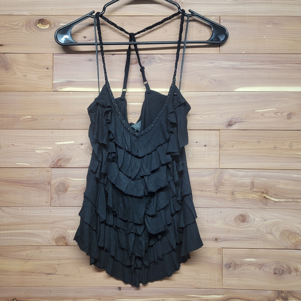Elegant Black Ruffled Women's Top